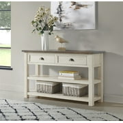 Martin Svensson Home Monterey 50" Sofa Console Table, Cream White and Brown