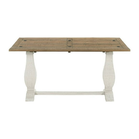 Martin Svensson Home Napa Pedestal Flip Top Sofa Table, White Stain and Reclaimed Natural
