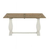 Martin Svensson Home Napa Pedestal Flip Top Sofa Table, White Stain and Reclaimed Natural