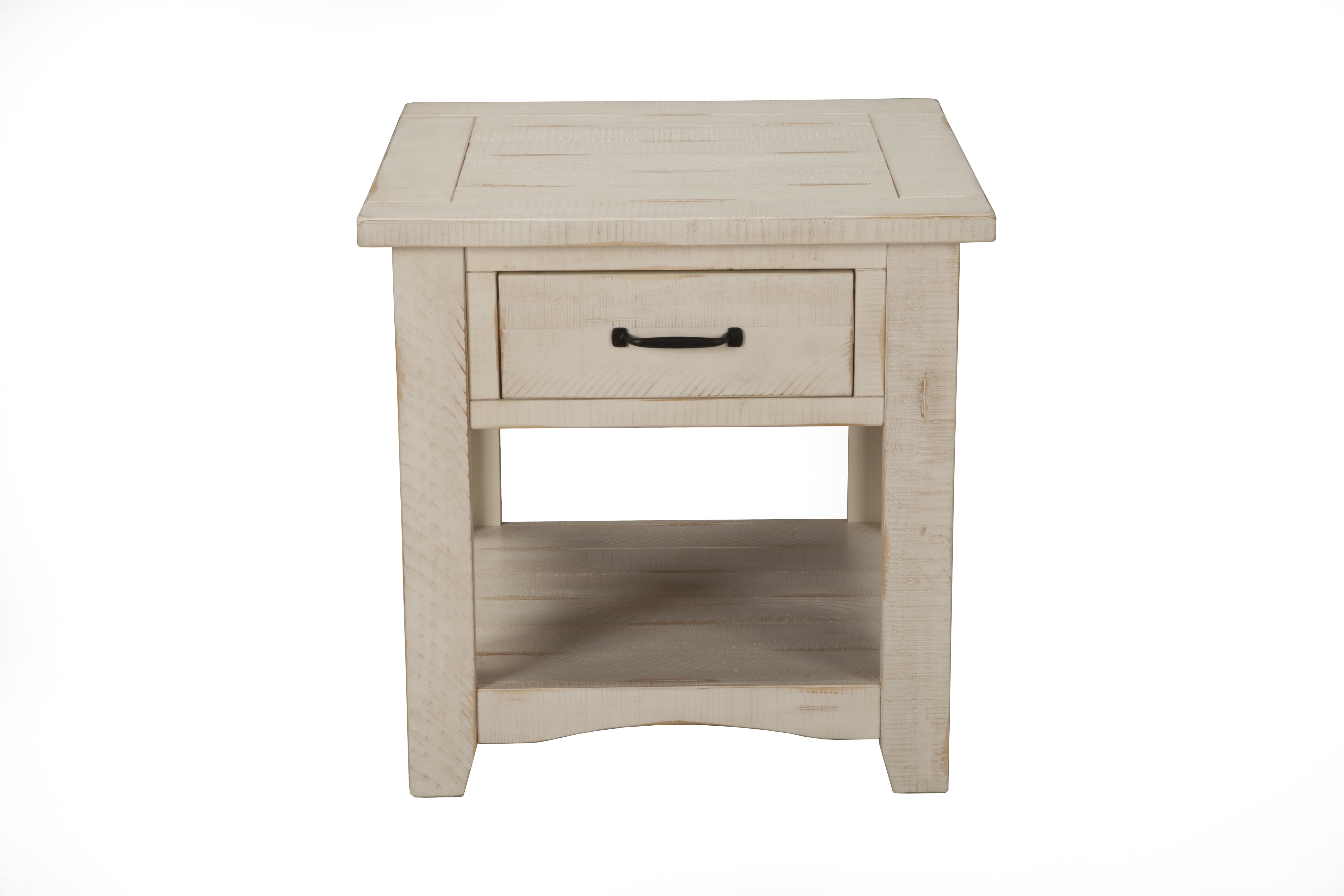 Martin Svensson Home Rustic Collection End Table, Antique White ...