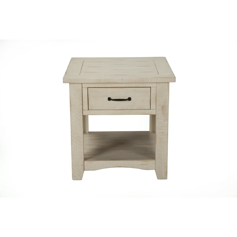 Martin Svensson Home Rustic Collection End Table Antique White