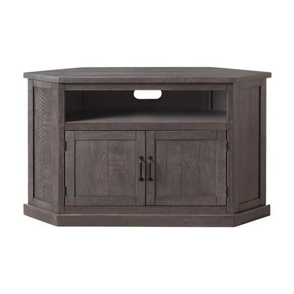 Martin Svensson Home Rustic Corner 50" Solid Wood TV Stand Gray