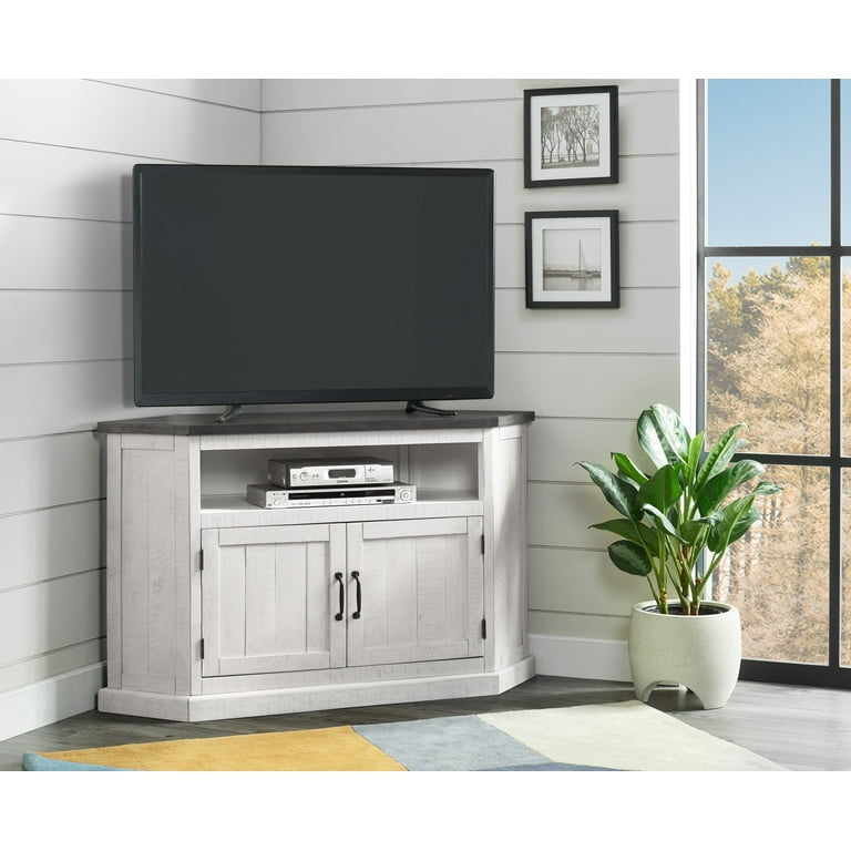 White tv stand cheap with grey top
