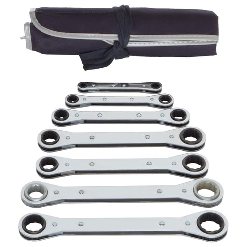 Martin RB7K Straight Pattern Ratcheting Box Wrench Set, 7-Piece, Kit Bag