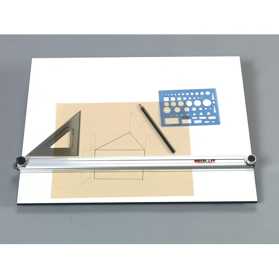 Martin Universal Design 31" x 42" Pro-Draft Parallel Straightedge Board, White Melamine