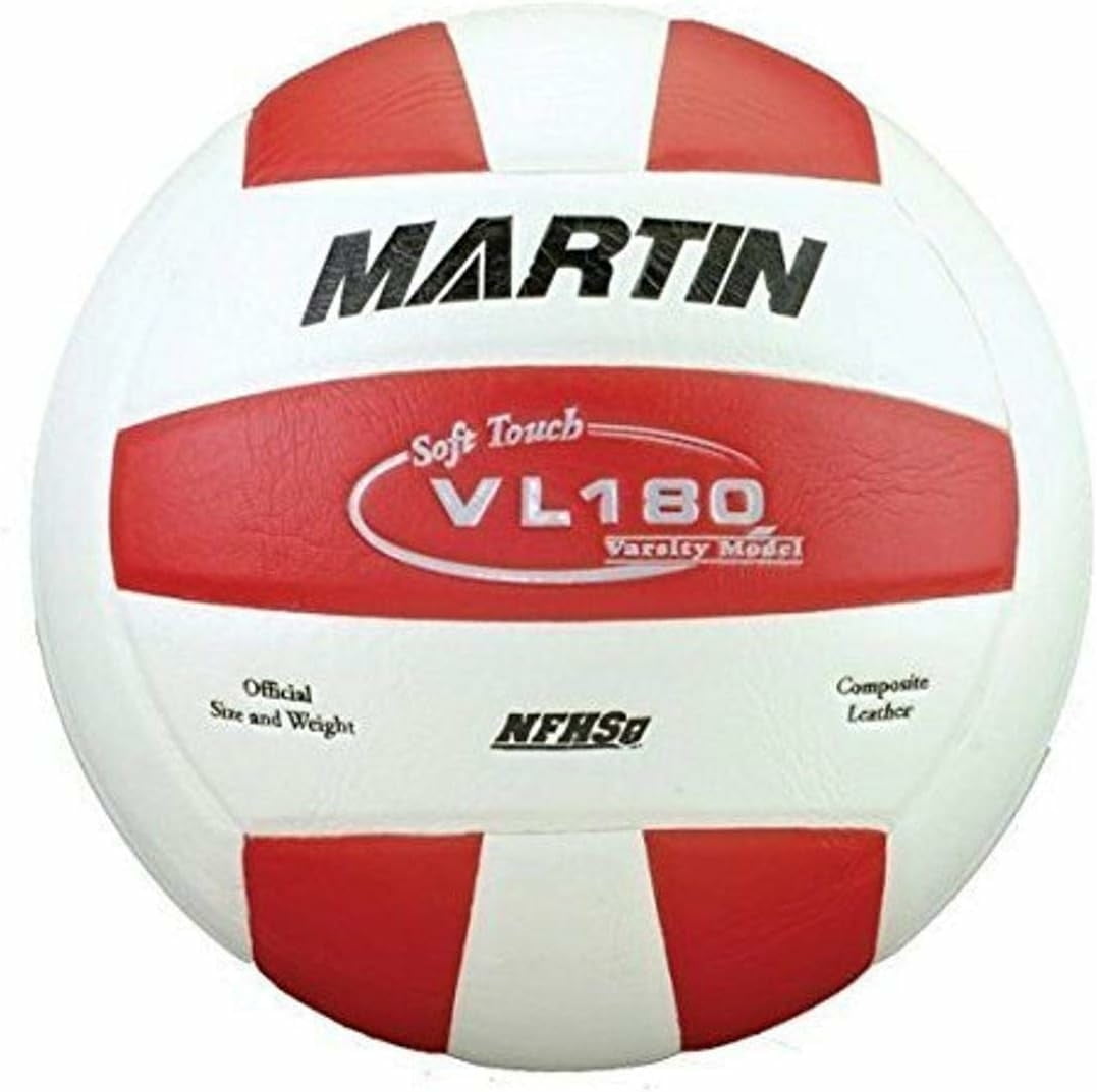 Martin VL180 Soft Touch Composite Leather Official Size NFHS Volleyball | Red