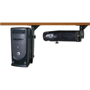 Martin Yale 26155 Mead-Hatcher Mountable CPU Holder, Black; Vertically or Horizontally Mounts CPU to Underside of Desktop; Keeps CPU at Comfortable Height to Access Disk Drive