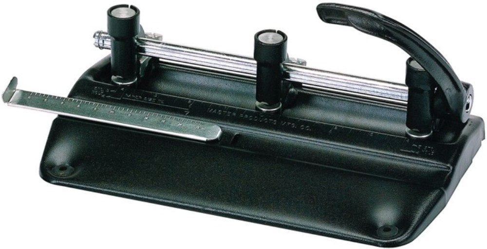 Martin Yale 5325B Master 5000 Series Hole Punch, Black, 9/32" Hole Diameter, Up to 32 Sheets of 20lb. Bond Paper, Adjustable Punch Heads for Convenient 2 or 3-Hole Punching
