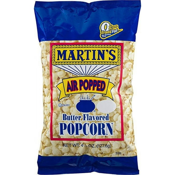Martin's Air Popped Butter Flavored Popcorn - 4.5 Oz. (6 Bags)