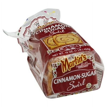 Martin's Cinnamon Sugar Swirl Potato Bread, fresh, sliced swirl bread, 1 lb