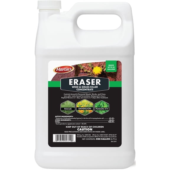 Martin's Eraser Max Weed Killer Super Concentrate - Liquid Herbicide - 1 Gal Residential Use, Standard Application