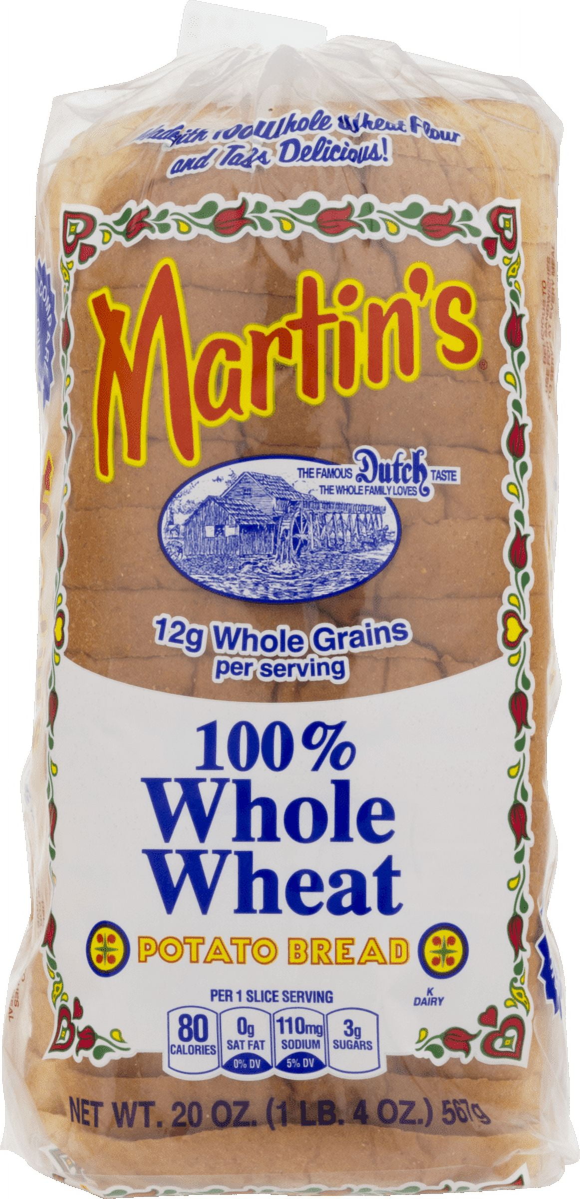 Martin's Famous Pastry 100 Whole Wheat Potato Bread, 3Pack