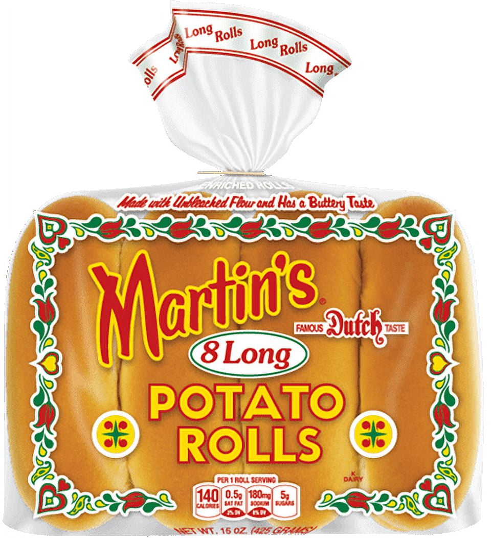 Martin's Famous Pastry Potato Long Rolls, 4-Pack