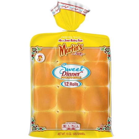 Martin's Famous Pastry Sweet Dinner Potato Rolls, 4 Bags, 12 pack 15 oz.