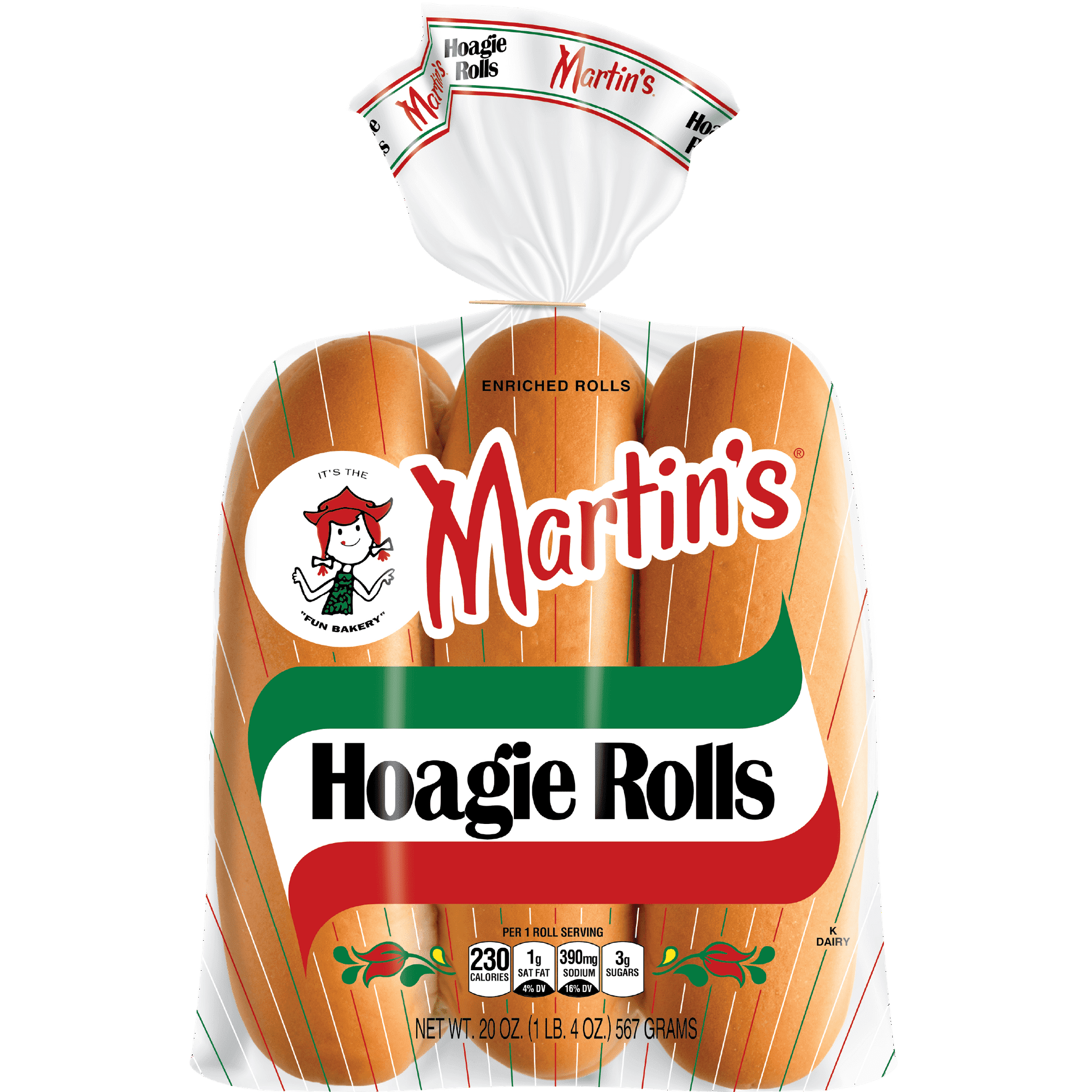 Martin's Hoagie Rolls, 6-Ct Bag (Pack of 4)