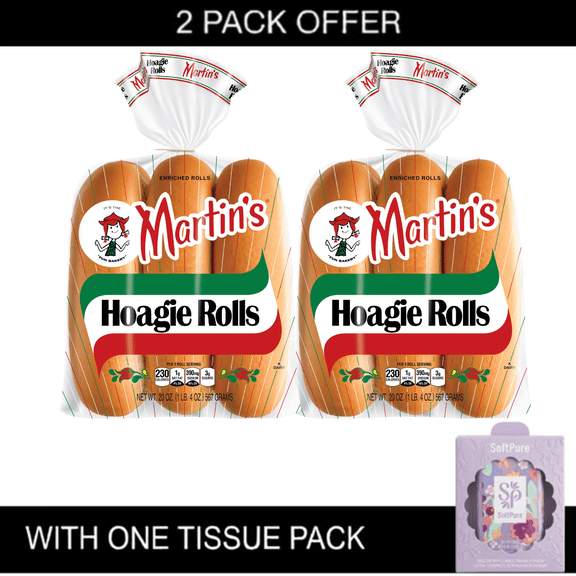 Martin's Hoagie Rolls Enriched with Tissue Pack