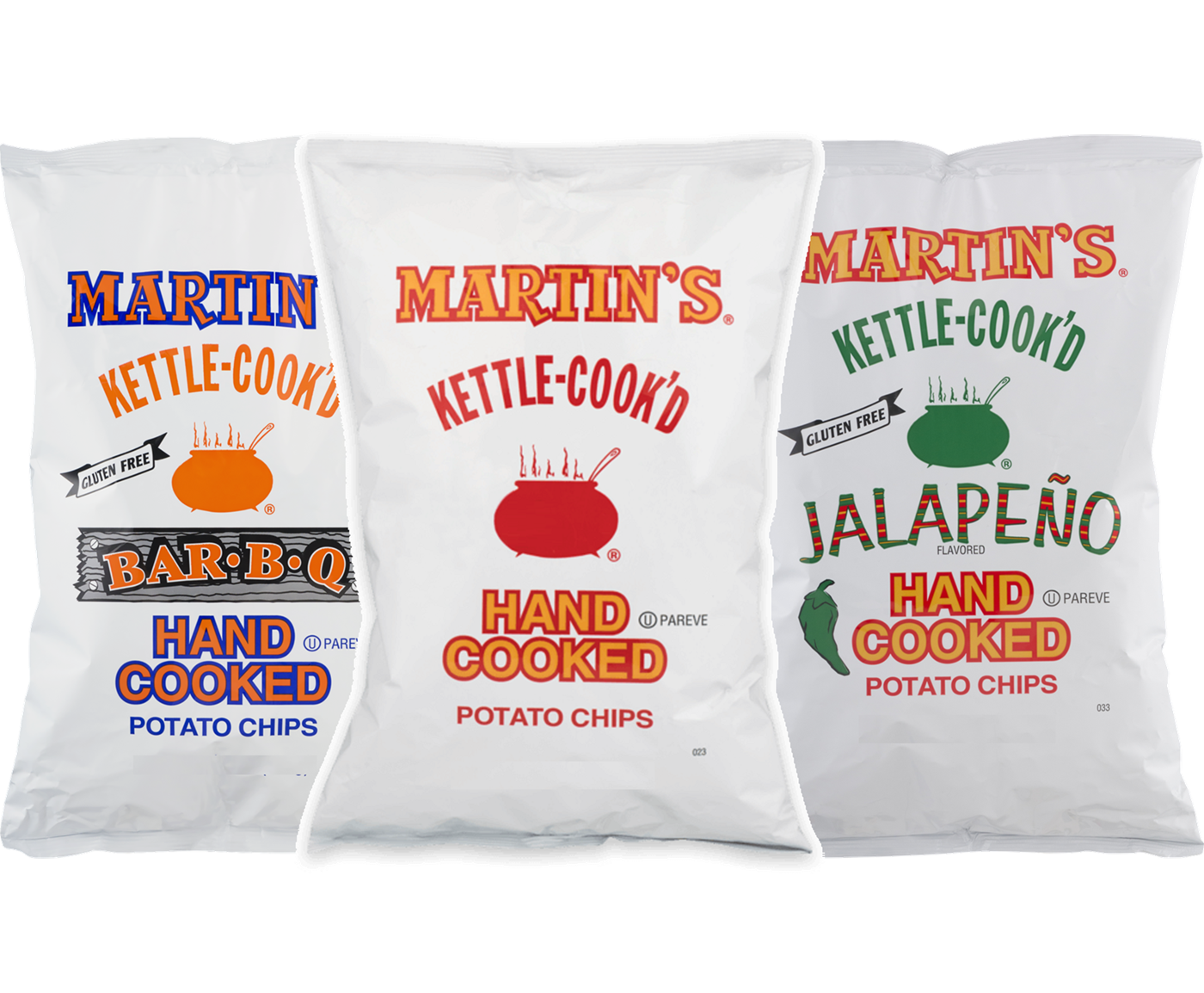 Martin's KettleCook'd Original, BBQ & Jalapeno Potato Chips Variety 3