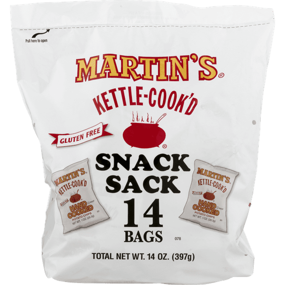 Martin's Kettle-Cook'd Potato Chip Snack Sack- 14 Count Bag