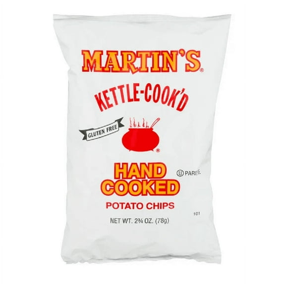 Martin's Kettle Cooked Original Potato Chips, 18-Pack 2.75 Ounces Single Serve Bags