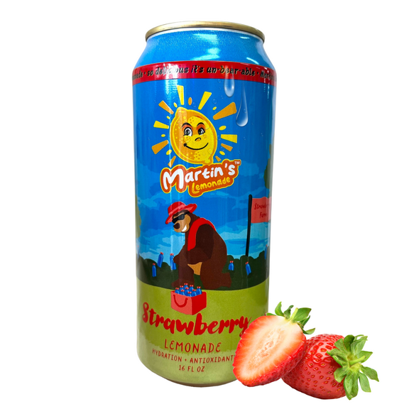 Martin's Lemonade Strawberry Juice, 16 oz Can, 6 Pack