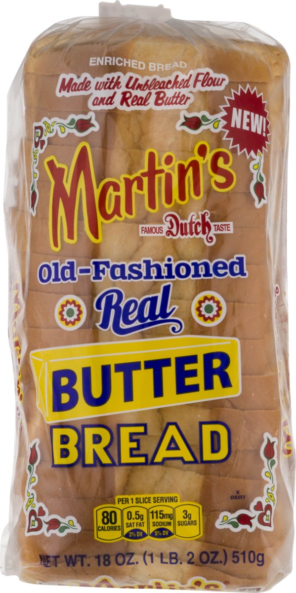 Martin's OldFashioned Real Butter Bread 16 slice 18 oz. (4 Loaves