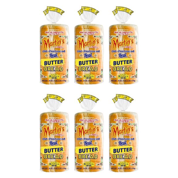 Martin's Old-Fashioned Real Butter Bread, 18 oz (Pack of 6)