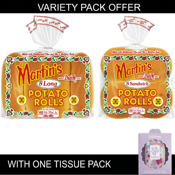 Martin's Potato Long Rolls, 8 count | Martin's Potato Sandwich Rolls, Fresh 8 count