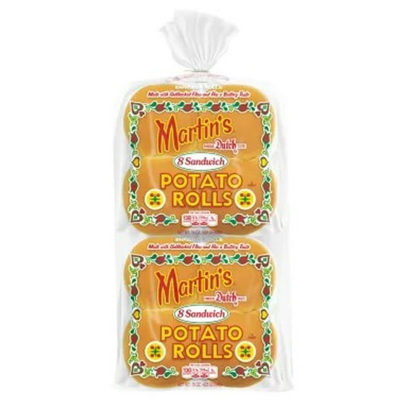 Martin's Potato Rolls 8 Sandwich Rolls (Pack of 2)