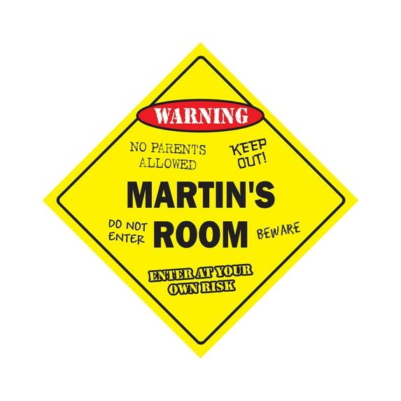Martin's Room Sign Crossing Zone Xing | Indoor/Outdoor | 12" Tall kids bedroom decor door children's name boy girl