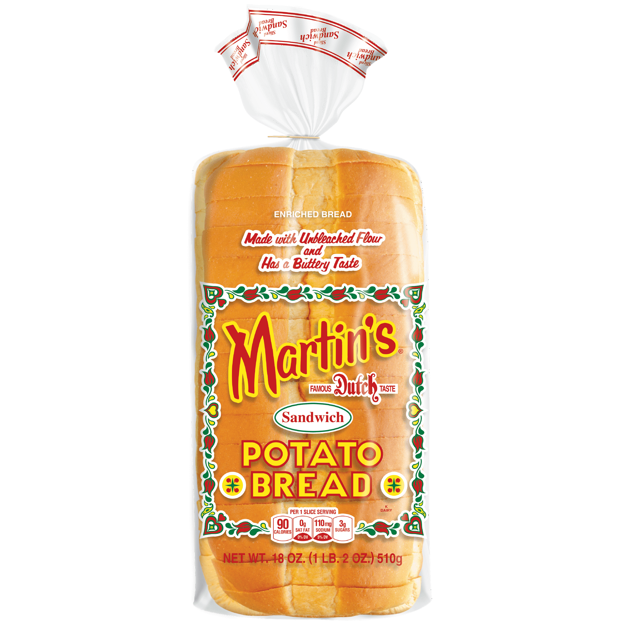 Martin's Sandwich Potato Bread Loaf, 18 Ounces, Sliced(Pack of 2)