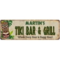 thumbnail image 1 of Martin's TIKI BAR & GRILL Gift Metal Sign 6x18 Decor 206180040333, 1 of 1