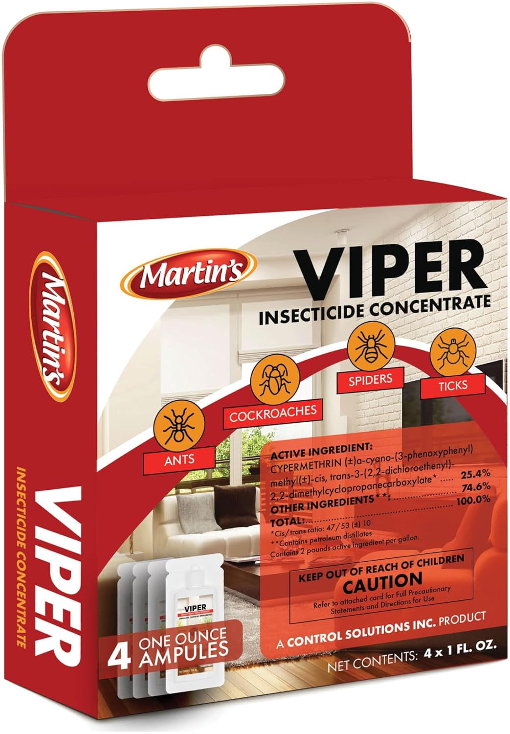 Control Solutions Viper Insecticide, 4oz, Cypermethrin 25.4%, Makes 16 ...