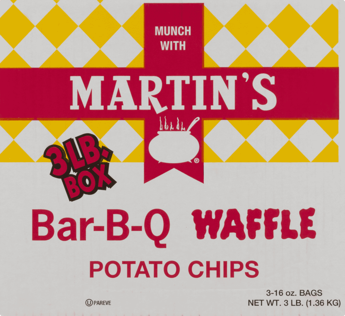 Martin's Waffle Bar-B-Q Potato Chips, 16 Oz., 3 Count