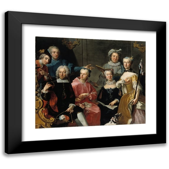 Martin van Meytens 17x15 Black Modern Framed Museum Art Print Titled - Family Group