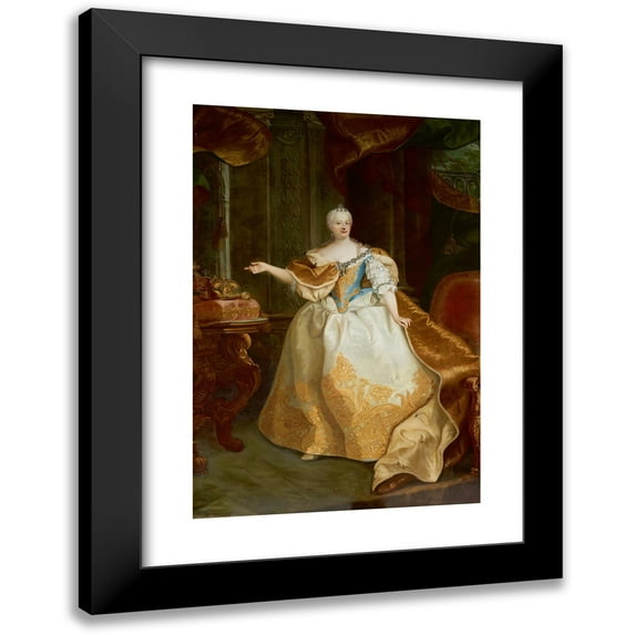 Martin van Meytens 17x24 Black Modern Framed Museum Art Print Titled - Empress Maria Theresa (Around 1750)