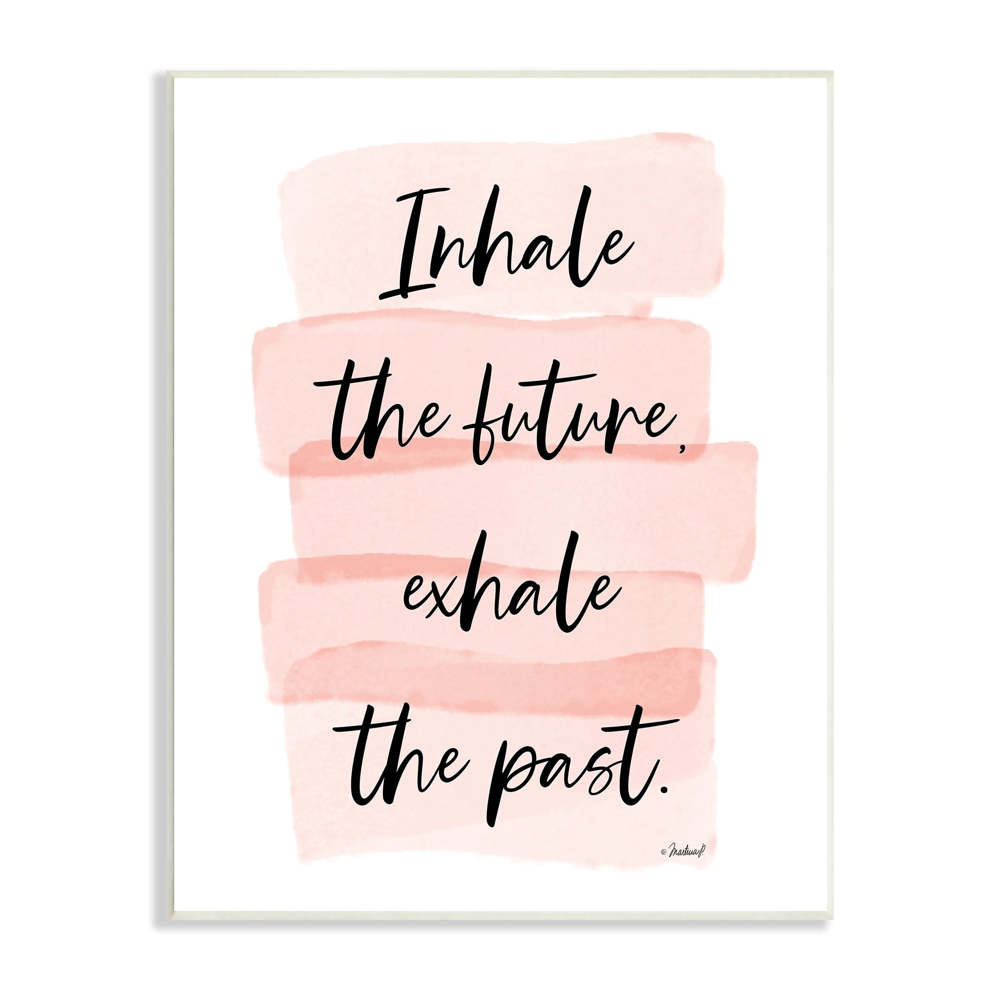 Martina Pavlova Inhale The Future Glamorous Pink Watercolor Stripes 10" x 15" Framed Painting Art Prints by Stupell Home Décor
