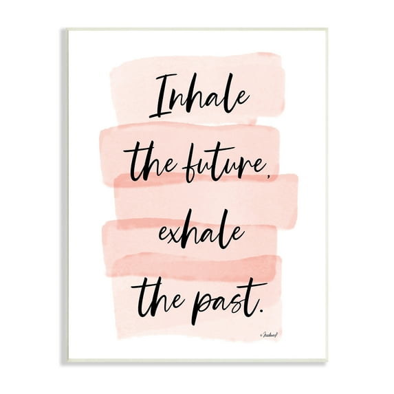 Martina Pavlova Inhale The Future Glamorous Pink Watercolor Stripes 10" x 15" Framed Painting Art Prints by Stupell Home Décor