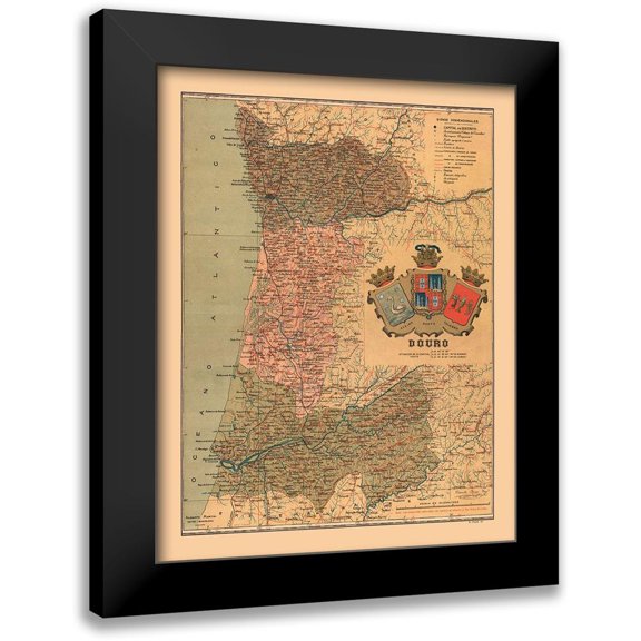 Martine 12x14 Black Modern Framed Museum Art Print Titled - Europe Portugal Douro - Martine 1904
