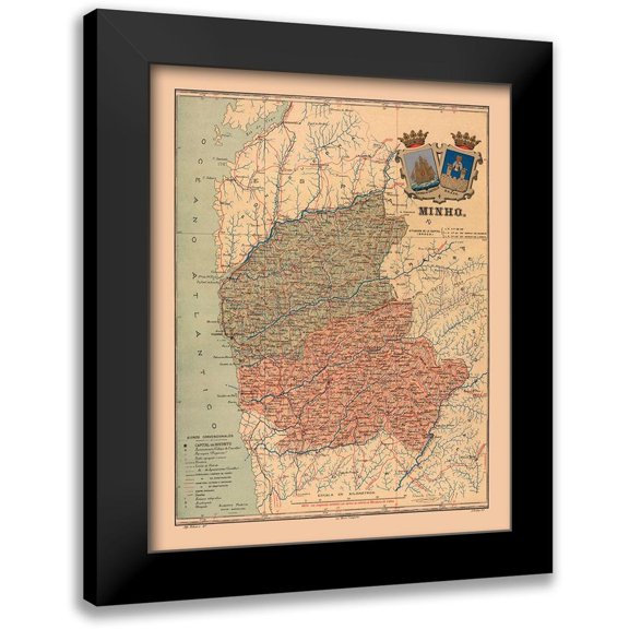 Martine 12x14 Black Modern Framed Museum Art Print Titled - Europe Portugal Minho - Martine 1904