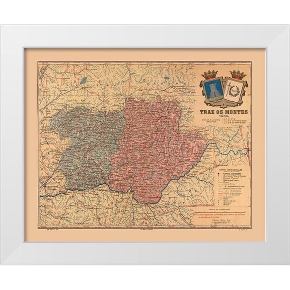 Martine 14x12 White Modern Wood Framed Museum Art Print Titled - Europe Portugal Tras os Montes 1903 - Martine 1904
