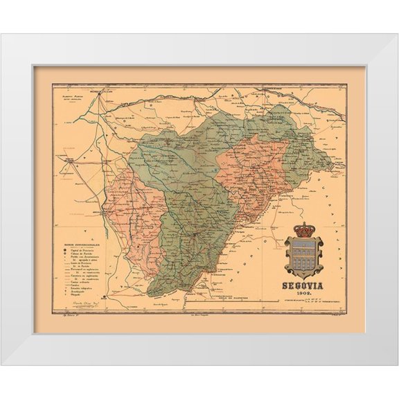 Martine 14x12 White Modern Wood Framed Museum Art Print Titled - Segovia Spain 1902 - Martine 1904