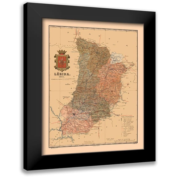 Martine 15x18 Black Modern Framed Museum Art Print Titled - Lleida Spain 1901 - Martine 1904
