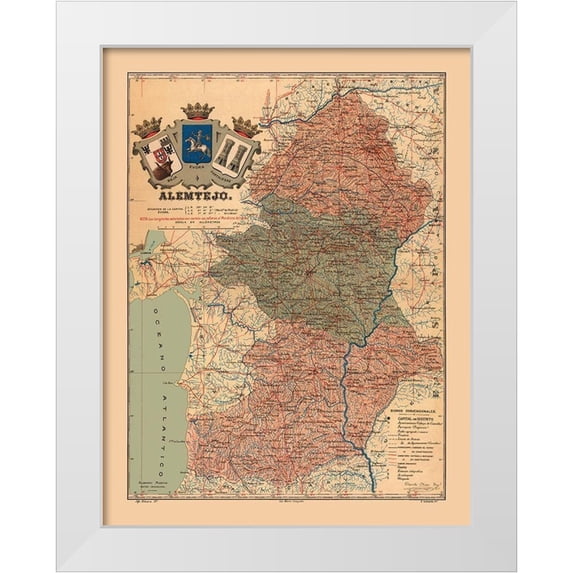 Martine 26x32 White Modern Wood Framed Museum Art Print Titled - Europe Portugal Alentejo - Martine 1904
