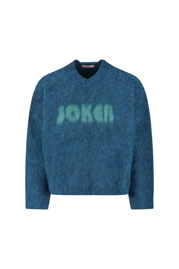 V-Neck Mohair Sweater With Ribbed Trims (Men's)