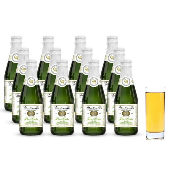 Martinelli,S Gold Medal Sparkling Pear Cider Juice, 8.4 Fl Oz. Pack Of 12 Bottles | Non-Alcoholic Drink