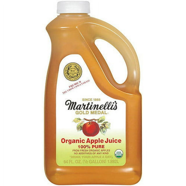 Martinelli's Gold Medal 100% Organic Juice, Apple, 64 Fl Oz, 6 Count