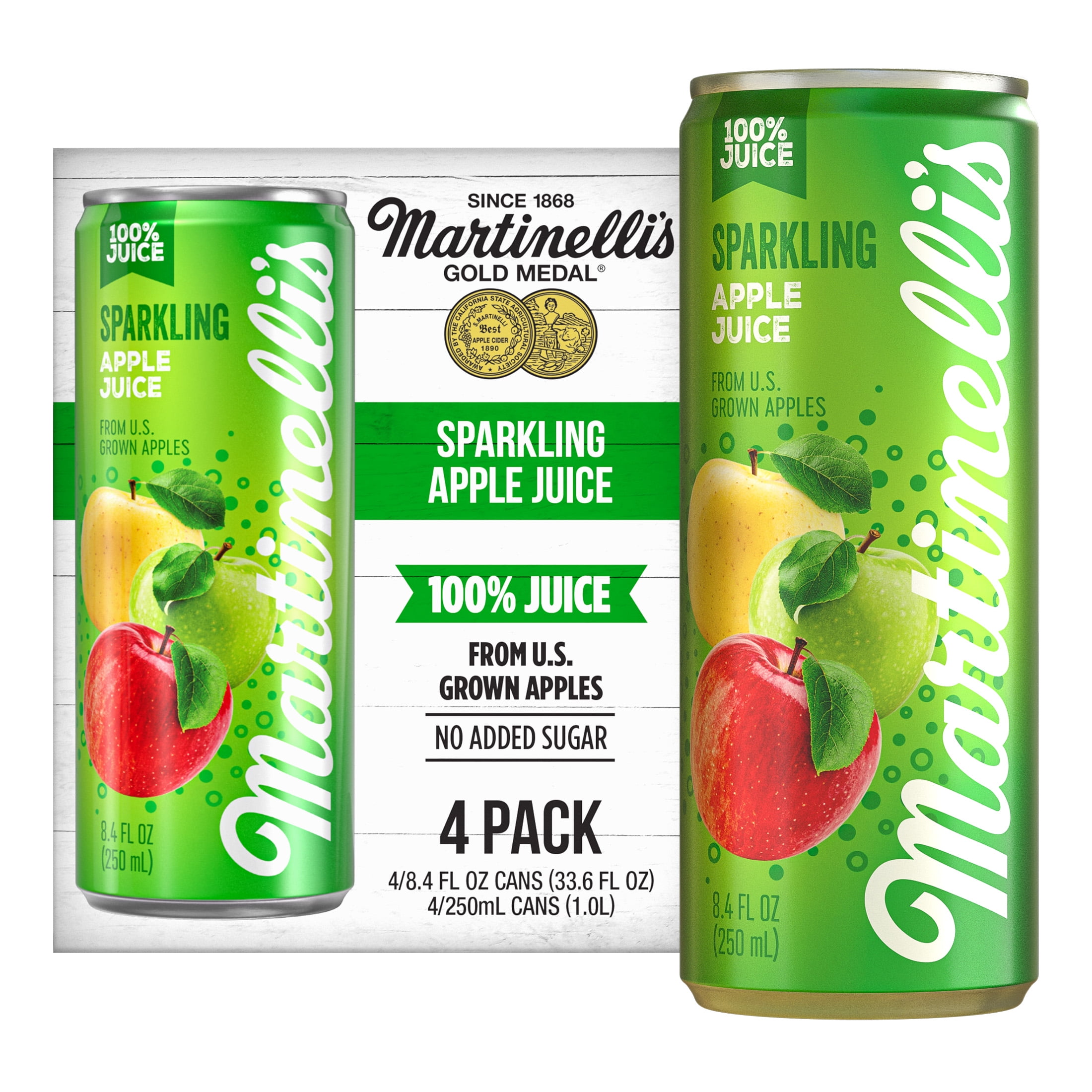 Martinelli's Gold Medal Sparkling Apple Juice with 100% Juice, 8.4