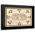 thumbnail image 1 of Martines 14x11 Black Modern Framed Museum Art Print Titled - World Map - Martines 1587, 1 of 5