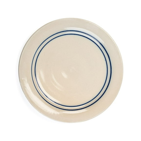 Martinez Pottery Heritage Blue Stripe Stoneware Dinner Plate 10.5 inch