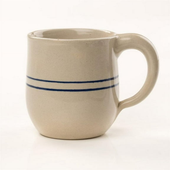 Martinez Pottery Stoneware Drinking Mug Heritage Blue Stripe Round